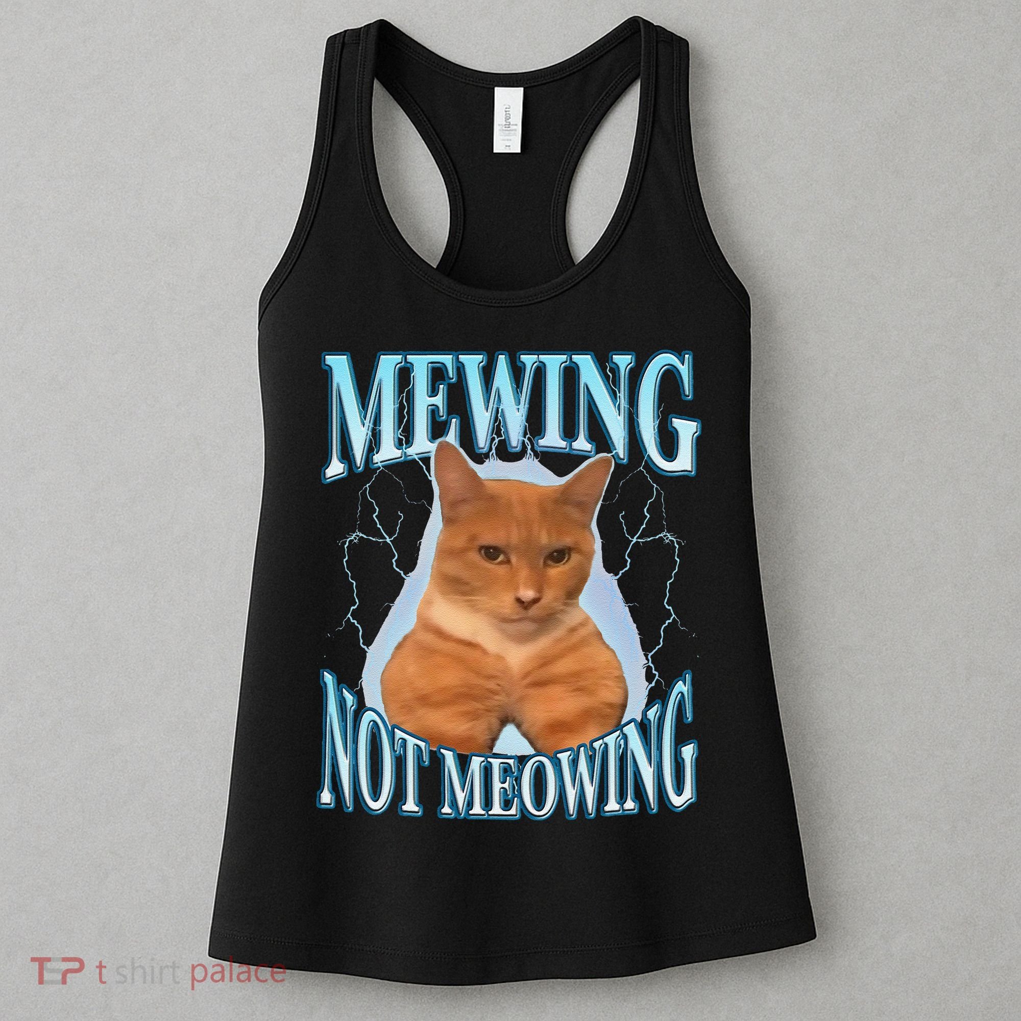 Funny Cat Meme With Meowing Looksmax Meowing Cat Women's Tank Top