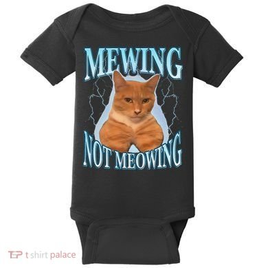 Funny Cat Meme With Meowing Looksmax Meowing Cat Baby Bodysuit