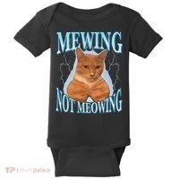 Funny Cat Meme With Meowing Looksmax Meowing Cat Baby Bodysuit thumb 0