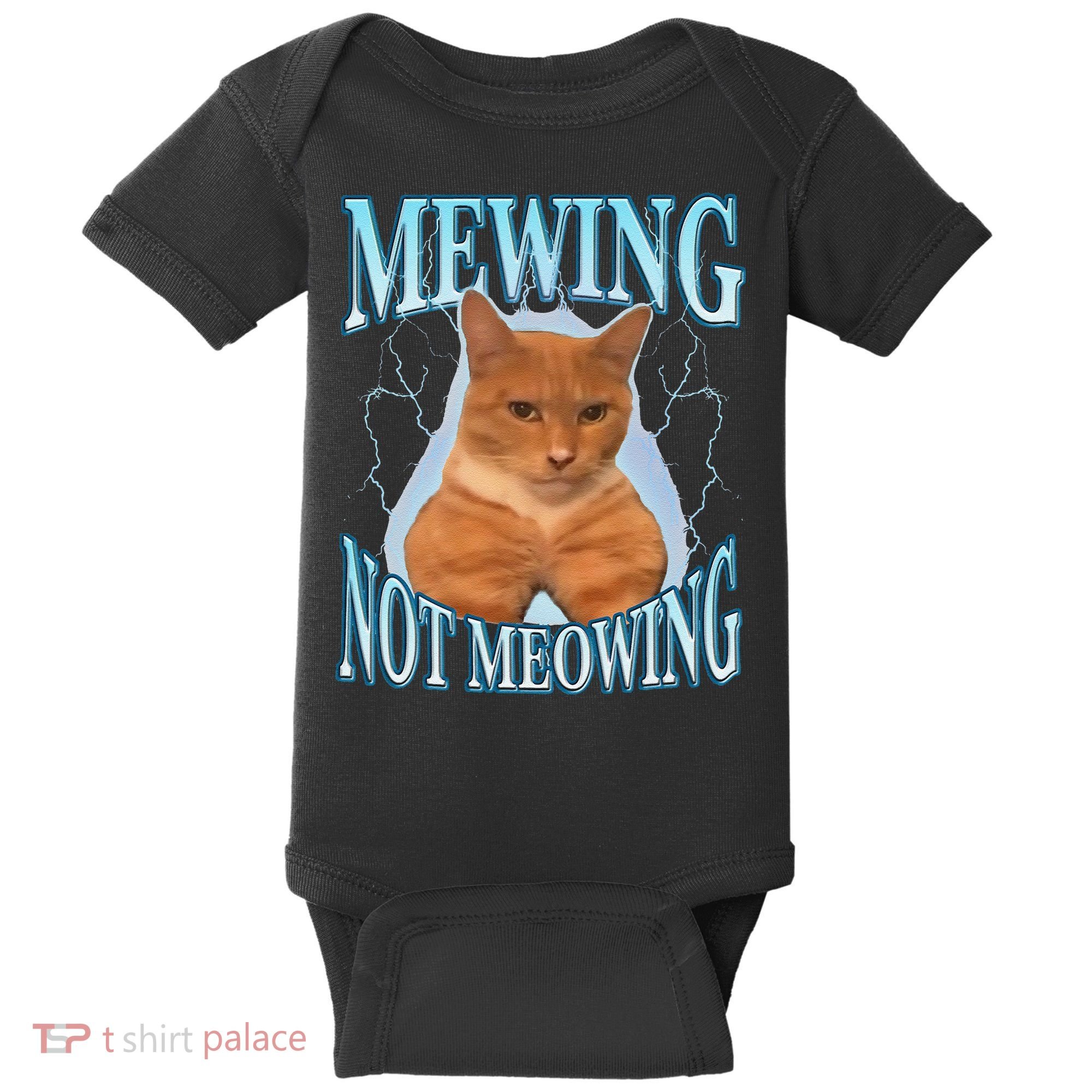 Funny Cat Meme With Meowing Looksmax Meowing Cat Baby Bodysuit