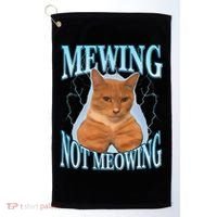 Funny Cat Meme With Meowing Looksmax Meowing Cat Golf Towel thumb 0