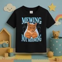 Funny Cat Meme With Meowing Looksmax Meowing Cat Toddler T-Shirt thumb 3