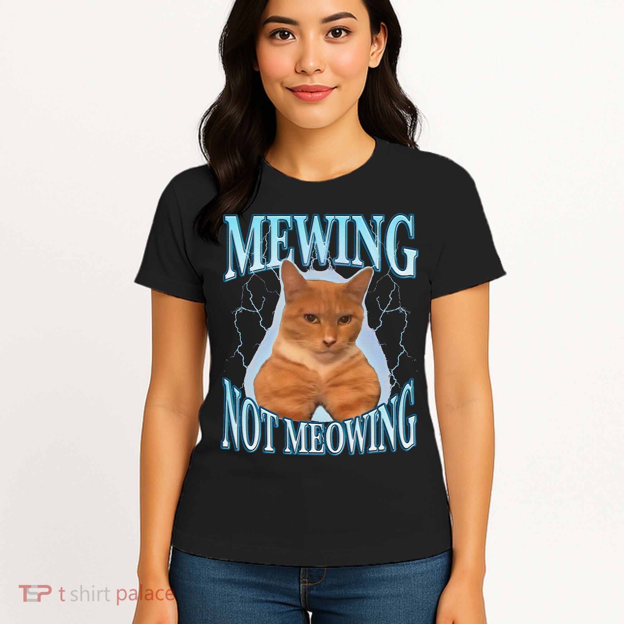 Funny Cat Meme With Meowing Looksmax Meowing Cat Women's T-Shirt