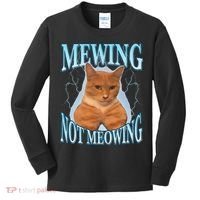 Funny Cat Meme With Meowing Looksmax Meowing Cat Kids Long Sleeve Shirt thumb 0