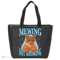 Funny Cat Meme With Meowing Looksmax Meowing Cat Tote Bag thumb 0