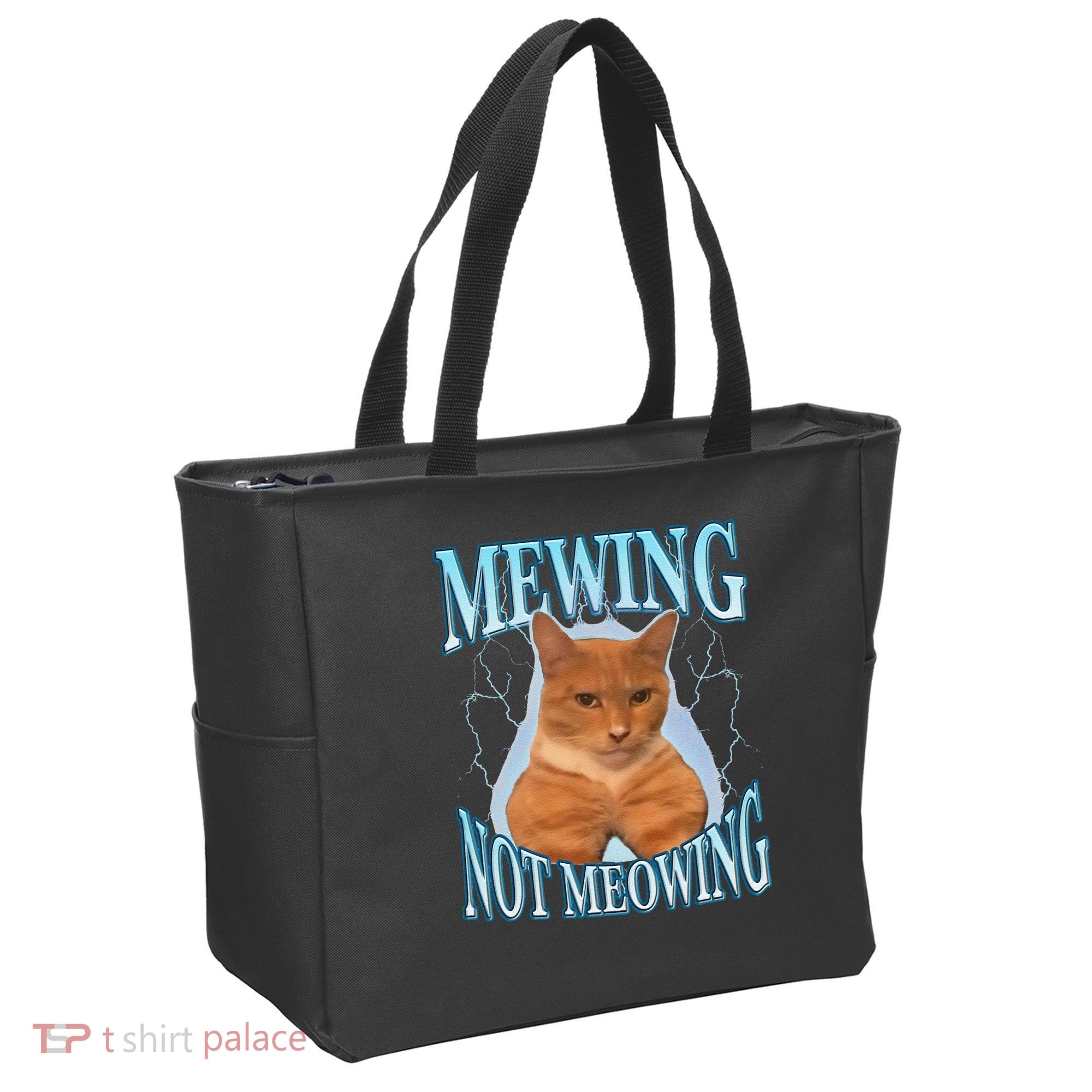 Funny Cat Meme With Meowing Looksmax Meowing Cat Tote Bag