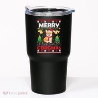 Funny Cute Merry Corgmas Ugly Christmas Sweater Tumbler thumb 0