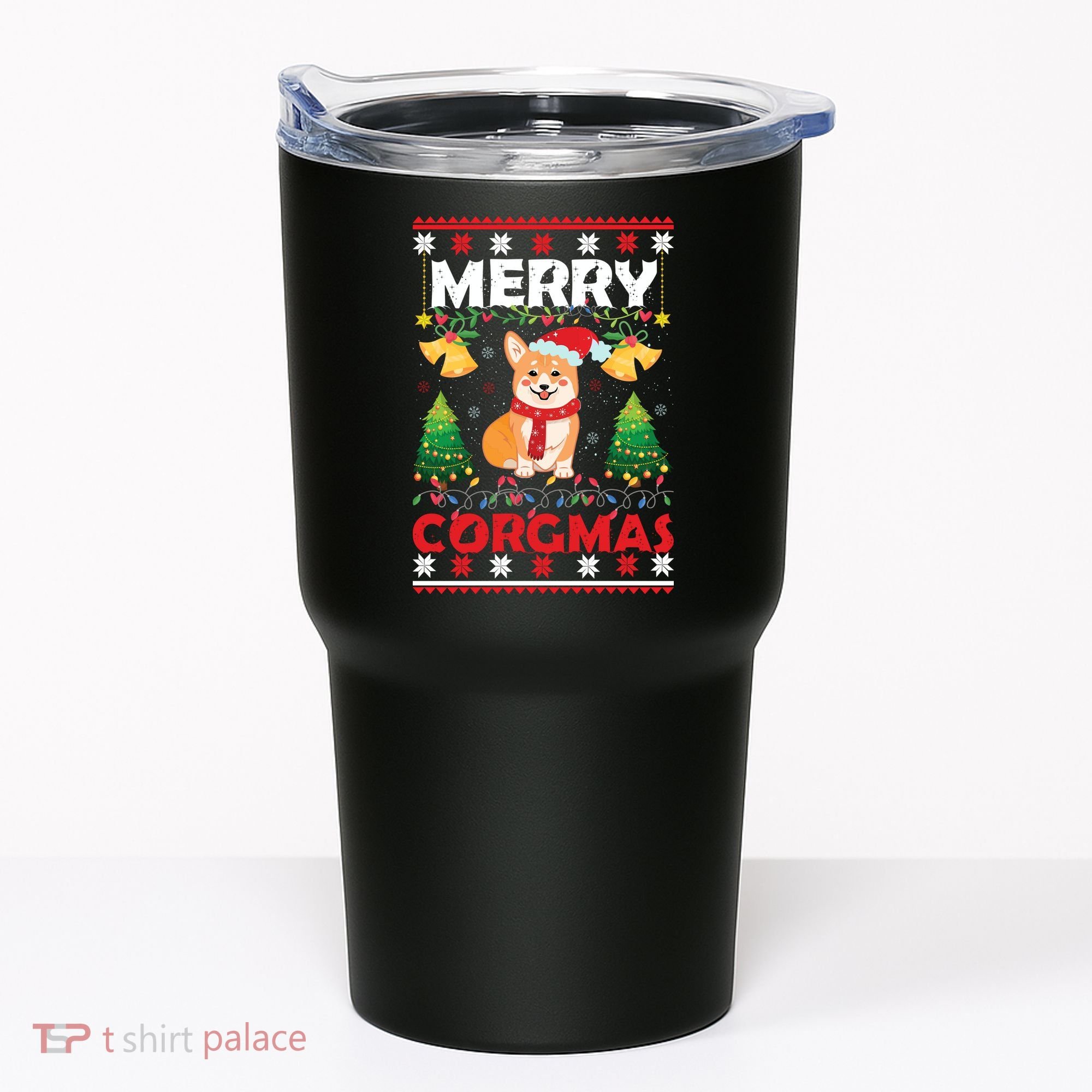 Funny Cute Merry Corgmas Ugly Christmas Sweater Tumbler