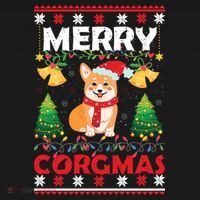 Funny Cute Merry Corgmas Ugly Christmas Sweater Ornament thumb 1