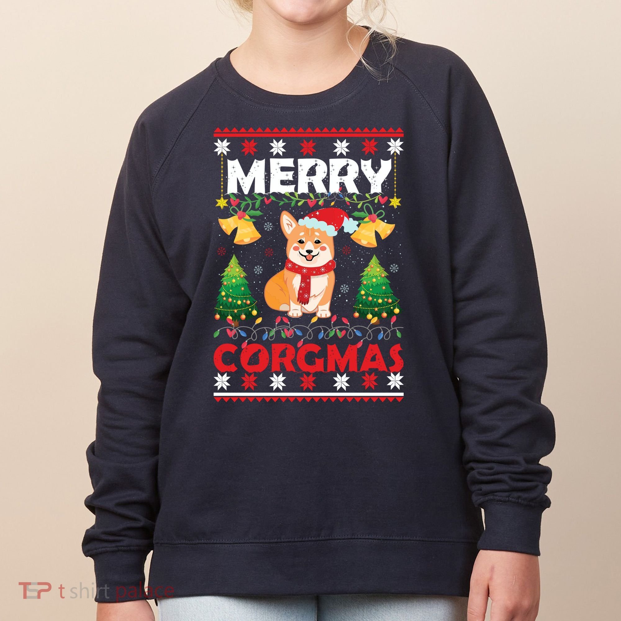 Funny Cute Merry Corgmas Ugly Christmas Sweater Women's Sweatshirt