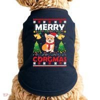 Funny Cute Merry Corgmas Ugly Christmas Sweater Doggie Tank thumb 0