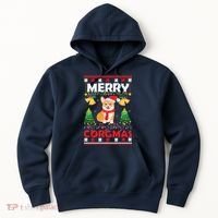 Funny Cute Merry Corgmas Ugly Christmas Sweater Hoodie thumb 0