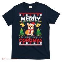 Funny Cute Merry Corgmas Ugly Christmas Sweater T-Shirt thumb 0