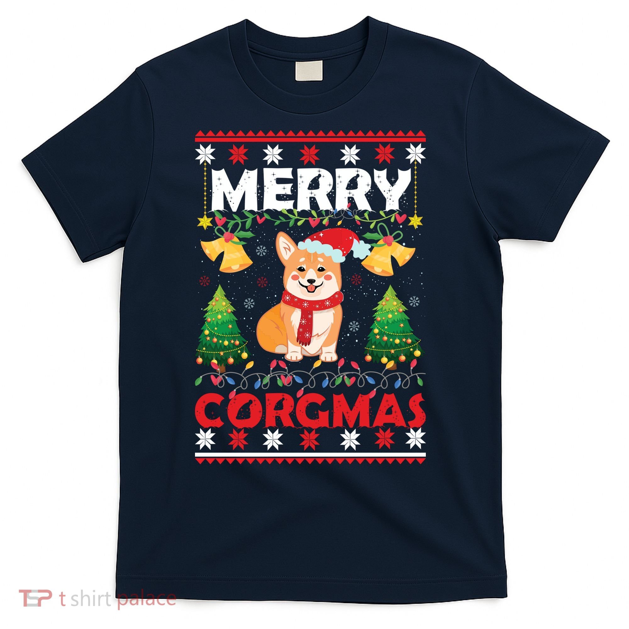 Funny Cute Merry Corgmas Ugly Christmas Sweater T-Shirt