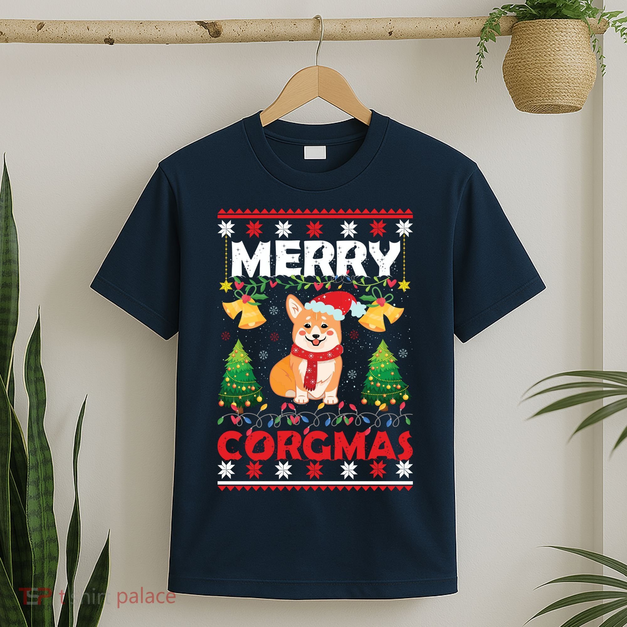 Funny Cute Merry Corgmas Ugly Christmas Sweater T-Shirt