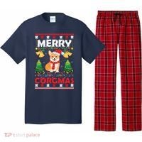 Funny Cute Merry Corgmas Ugly Christmas Sweater Pajama Set thumb 0