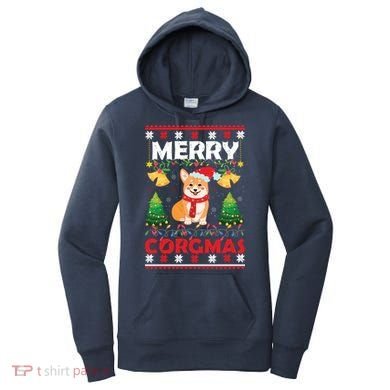Funny Cute Merry Corgmas Ugly Christmas Sweater Women's Hoodie