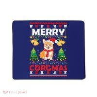 Funny Cute Merry Corgmas Ugly Christmas Sweater Mousepad thumb 0