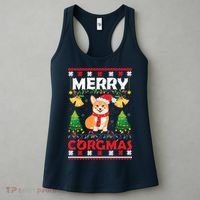 Funny Cute Merry Corgmas Ugly Christmas Sweater Women's Tank Top thumb 3