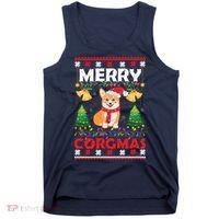 Funny Cute Merry Corgmas Ugly Christmas Sweater Tank Top thumb 0