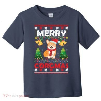 Funny Cute Merry Corgmas Ugly Christmas Sweater Toddler T-Shirt