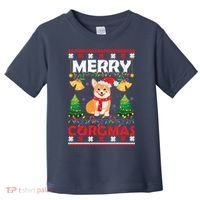 Funny Cute Merry Corgmas Ugly Christmas Sweater Toddler T-Shirt thumb 0