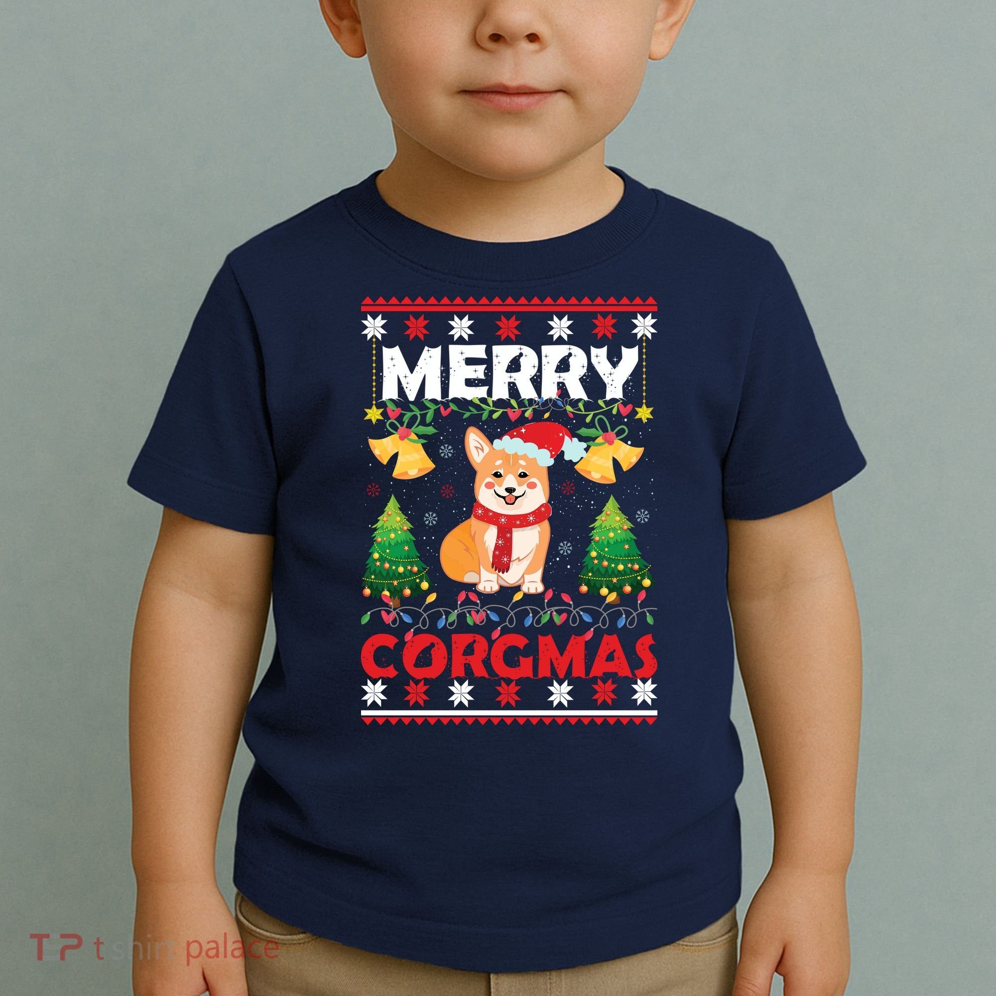 Funny Cute Merry Corgmas Ugly Christmas Sweater Toddler T-Shirt
