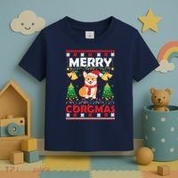 Funny Cute Merry Corgmas Ugly Christmas Sweater Toddler T-Shirt thumb 3