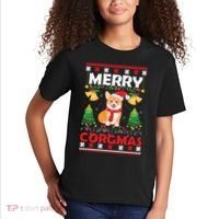 Funny Cute Merry Corgmas Ugly Christmas Sweater Kids T-Shirt thumb 2