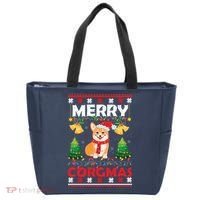 Funny Cute Merry Corgmas Ugly Christmas Sweater Tote Bag thumb 0