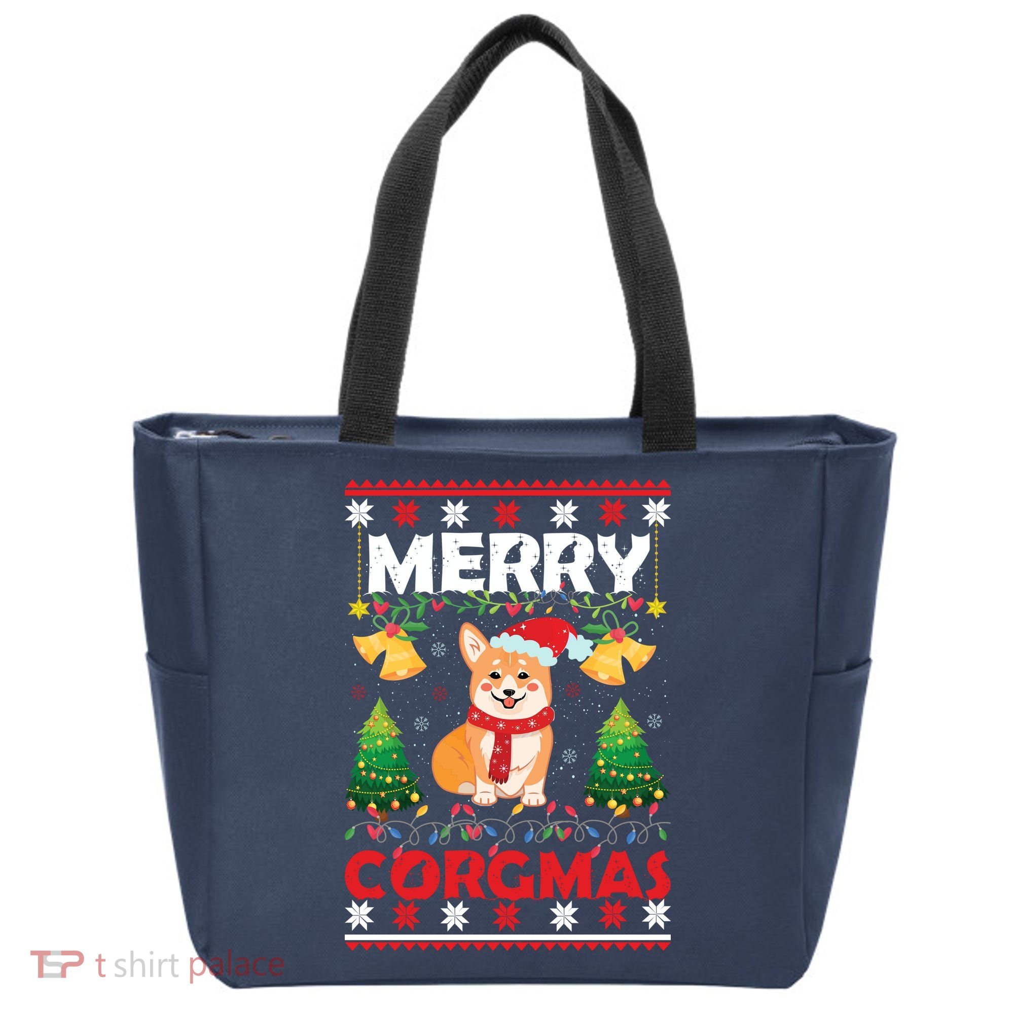 Funny Cute Merry Corgmas Ugly Christmas Sweater Tote Bag