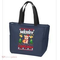 Funny Cute Merry Corgmas Ugly Christmas Sweater Tote Bag thumb 3
