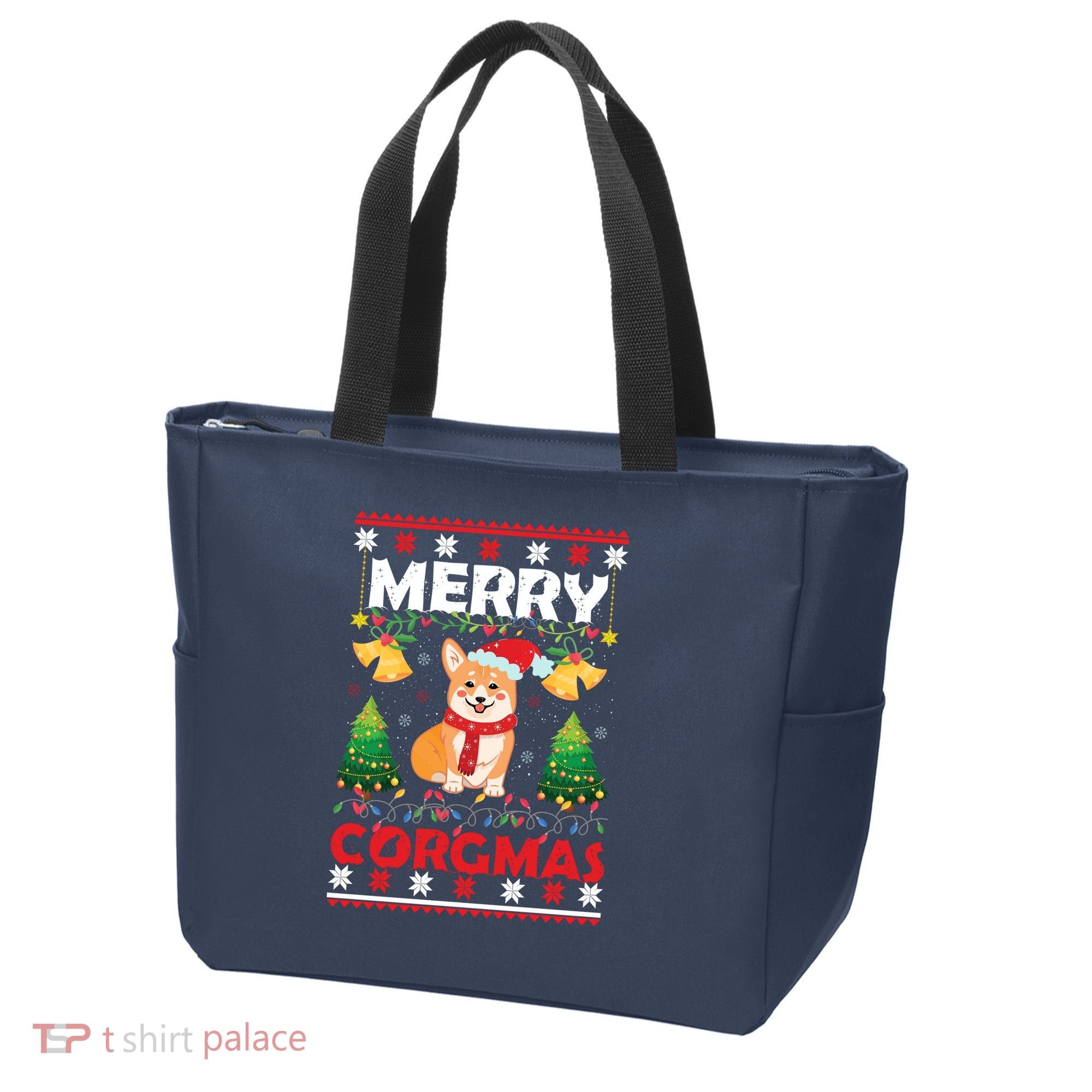 Funny Cute Merry Corgmas Ugly Christmas Sweater Tote Bag