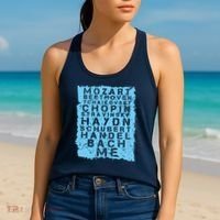 Famous Classical Music Composer Gift Musician Mozart Women's Tank Top thumb 2