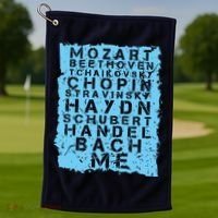 Famous Classical Music Composer Gift Musician Mozart Golf Towel thumb 1