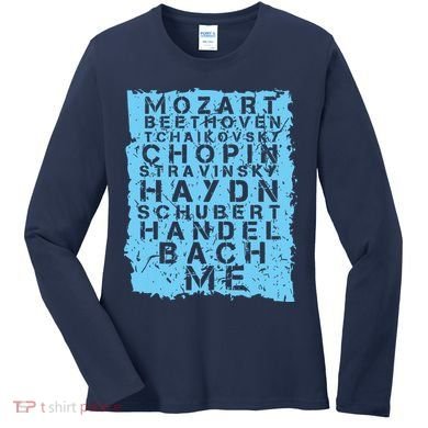 Famous Classical Music Composer Gift Musician Mozart Women's Long Sleeve Shirt