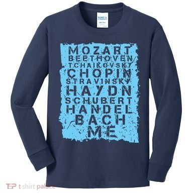 Famous Classical Music Composer Gift Musician Mozart Kids Long Sleeve Shirt