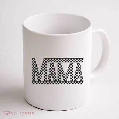 Funny Checkered Mama Black White Gift Wo Coffee Mug back