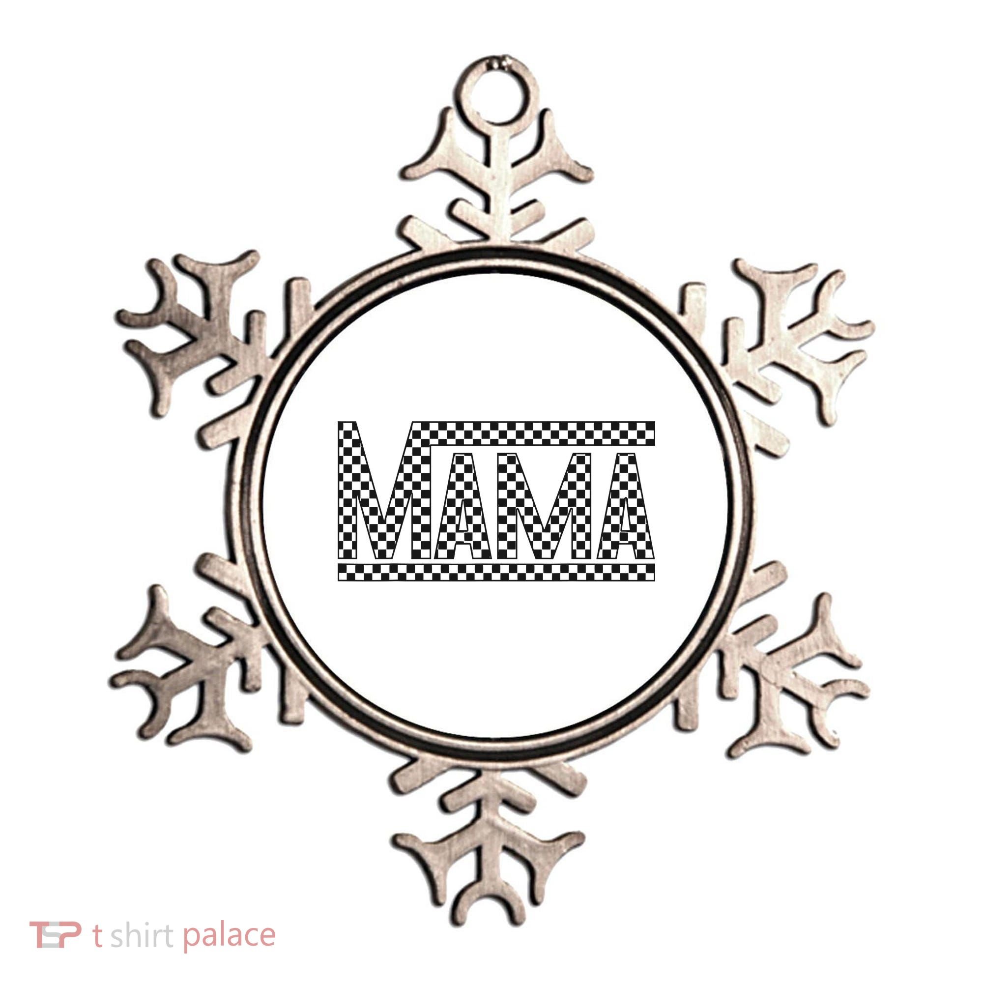 Funny Checkered Mama Black White Gift Wo Ornament