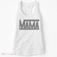 Funny Checkered Mama Black White Gift Wo Women's Tank Top thumb 0