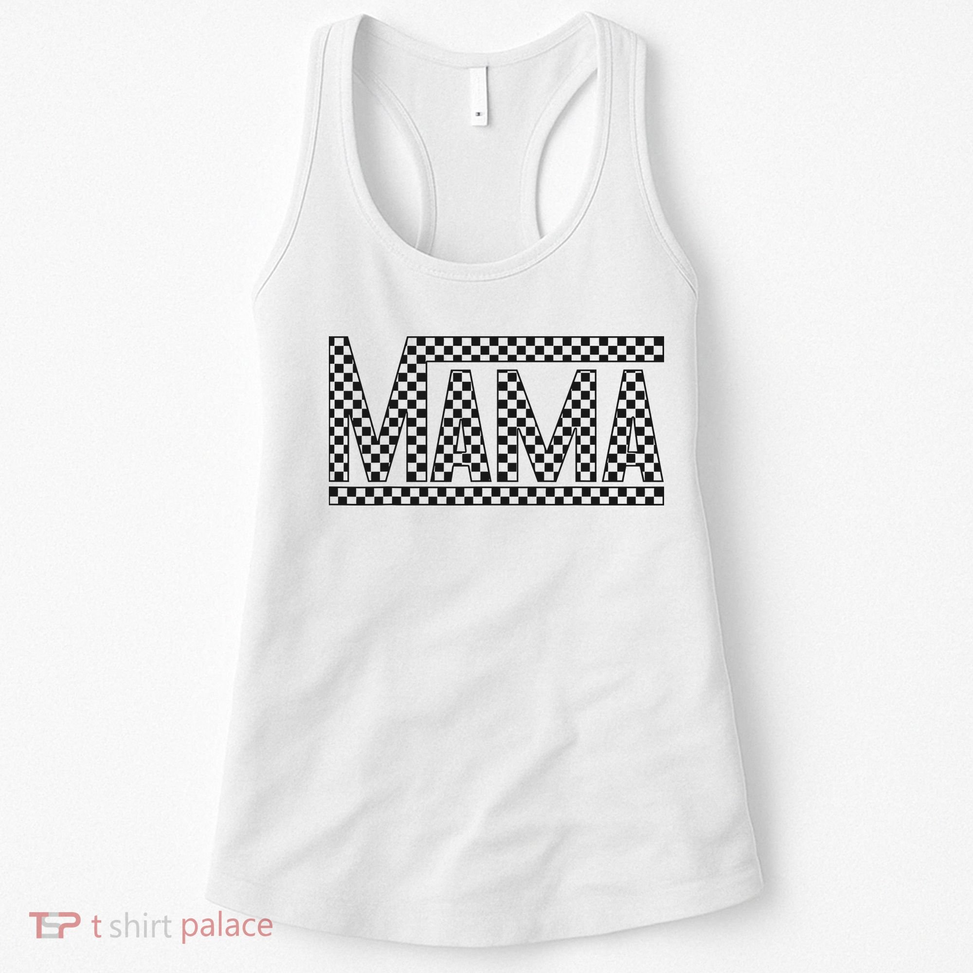 Funny Checkered Mama Black White Gift Wo Women's Tank Top