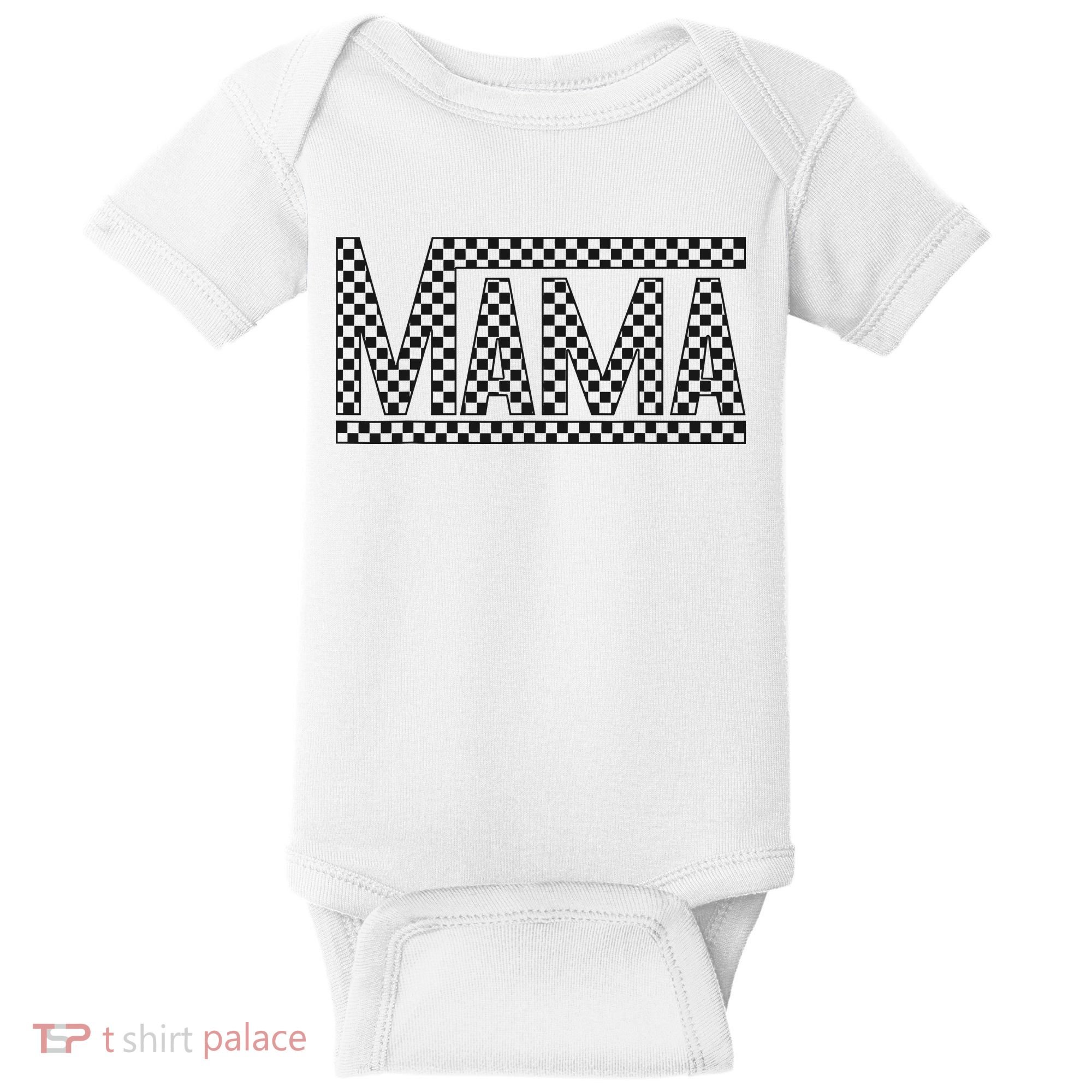 Funny Checkered Mama Black White Gift Wo Baby Bodysuit