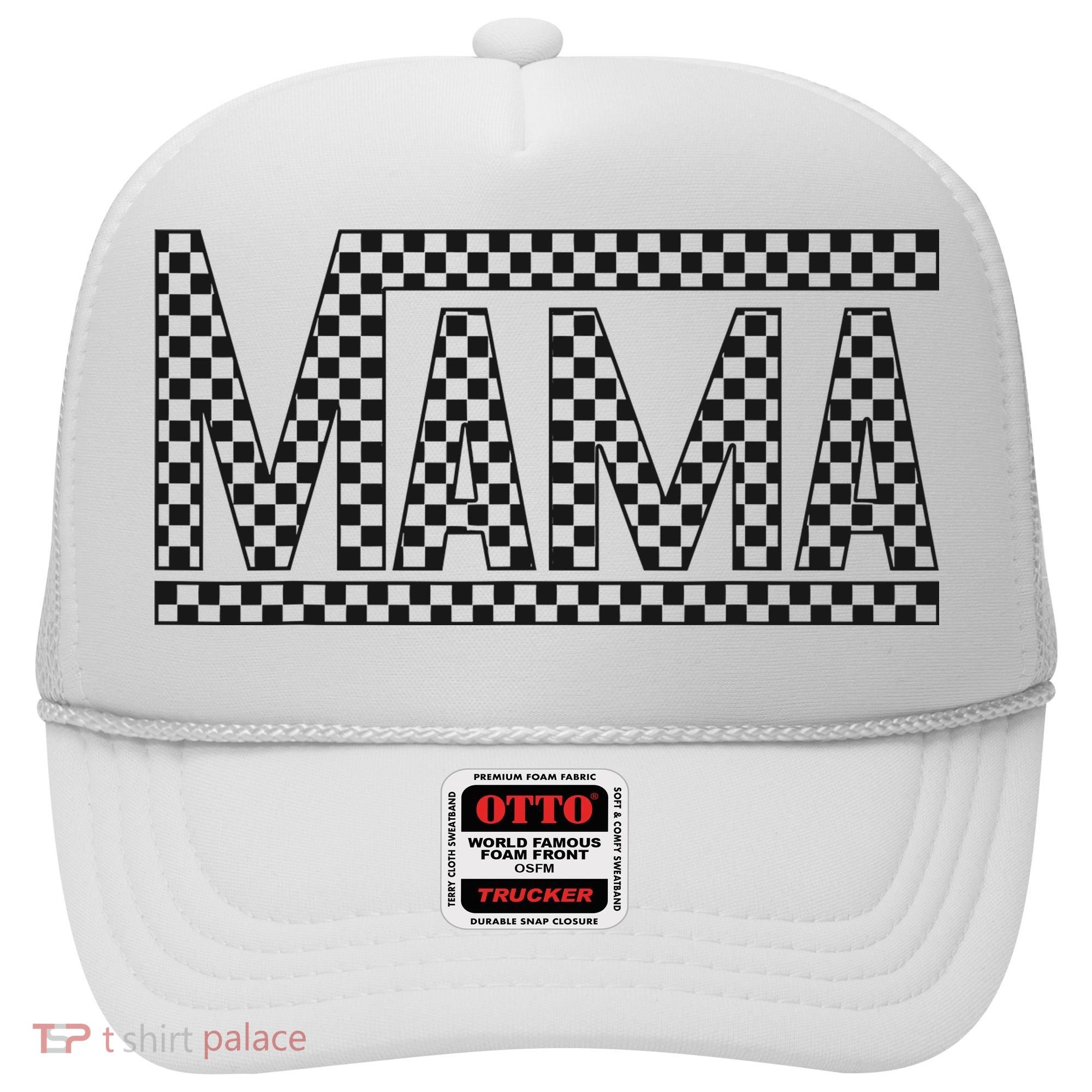 Funny Checkered Mama Black White Gift Wo Hat