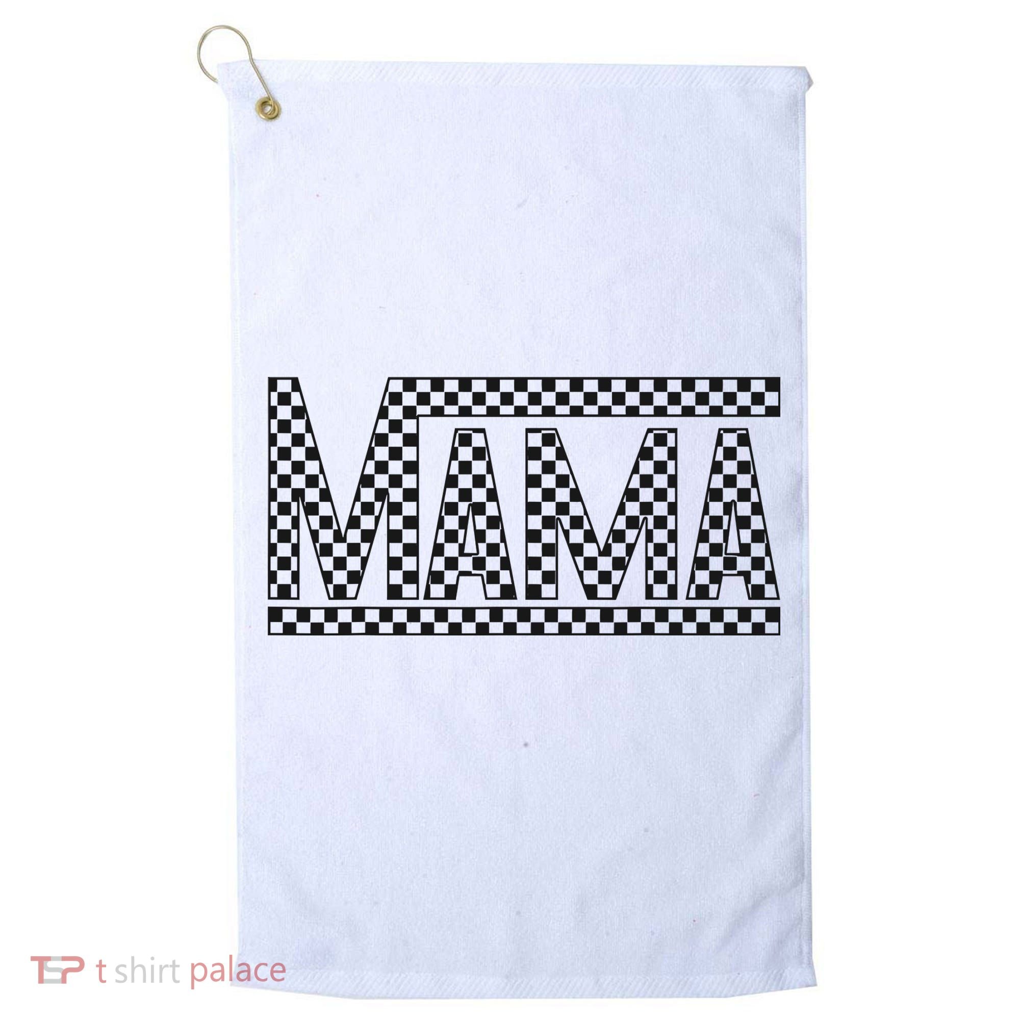 Funny Checkered Mama Black White Gift Wo Golf Towel