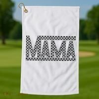 Funny Checkered Mama Black White Gift Wo Golf Towel thumb 1