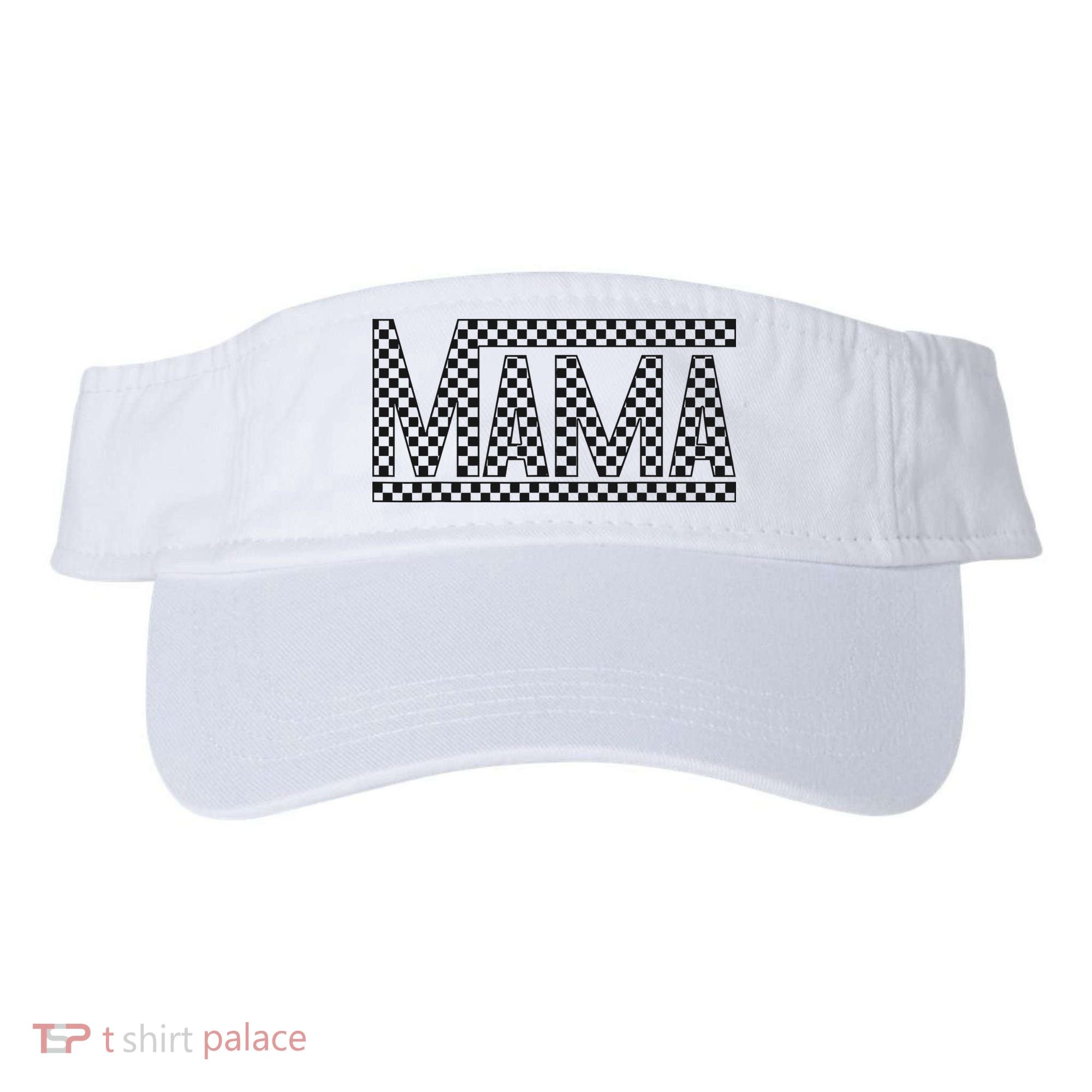 Funny Checkered Mama Black White Gift Wo Visor