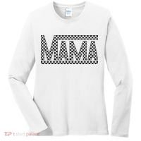 Funny Checkered Mama Black White Gift Wo Women's Long Sleeve Shirt thumb 0