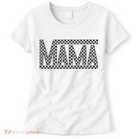 Funny Checkered Mama Black White Gift Wo Women's T-Shirt thumb 0