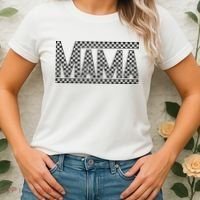 Funny Checkered Mama Black White Gift Wo Women's T-Shirt thumb 2