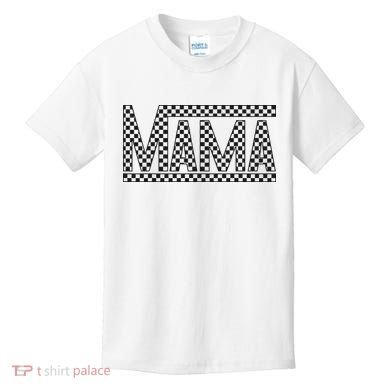 Funny Checkered Mama Black White Gift Wo Kids T-Shirt